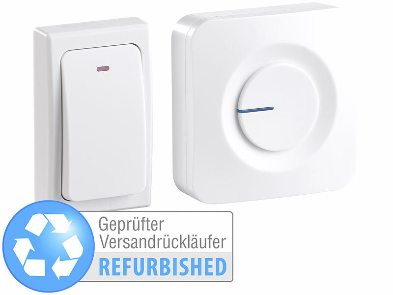; Funkklingel mit Licht und Ton-Signal Funkklingel mit Licht und Ton-Signal Funkklingel mit Licht und Ton-Signal 
