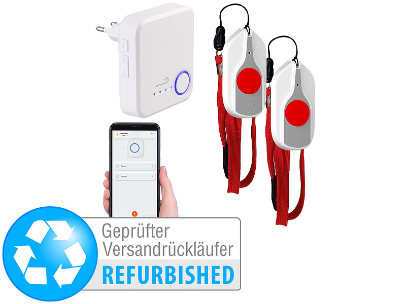 ; Funkklingel mit Licht und Ton-Signal Funkklingel mit Licht und Ton-Signal Funkklingel mit Licht und Ton-Signal 
