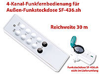 CASAcontrol 4-Kanal-Funkfernbedienung für Außen-Funksteckdose SF-436.sh, 30 m