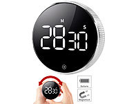 CASAcontrol Digitaler Küchen-Timer mit Drehrad, LCD-Display, Magnethalter & Alarm